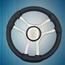 Malera Boat Steering Wheel Brushed Aluminum Spokes - Plain