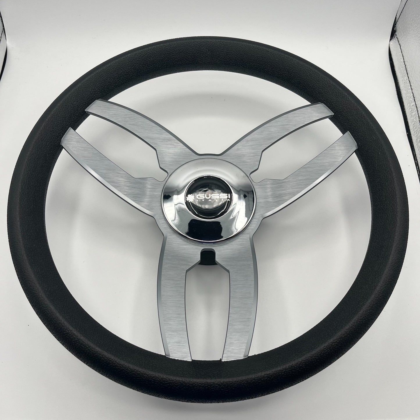 Cabrio Boat Steering Wheel Gray Brushed Alum Spoke | Gussi Italia