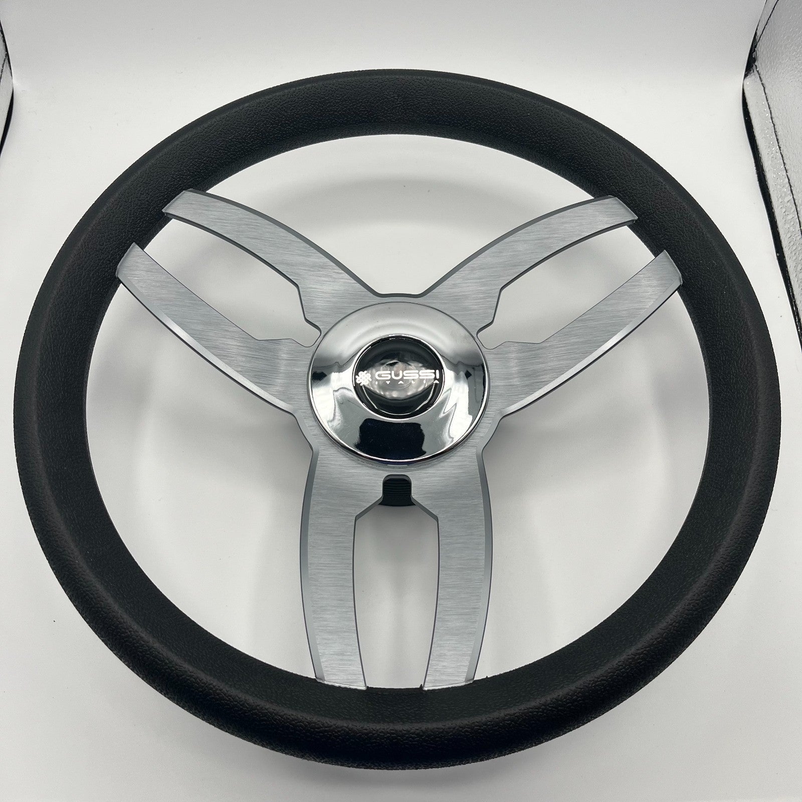 Cabrio Boat Steering Wheel Gray Brushed Alum Spoke | Gussi Italia