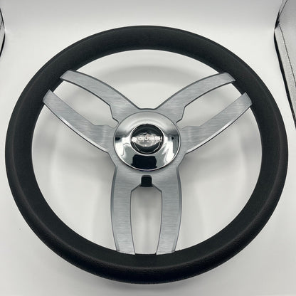 Cabrio Boat Steering Wheel Gray Brushed Alum Spoke | Gussi Italia