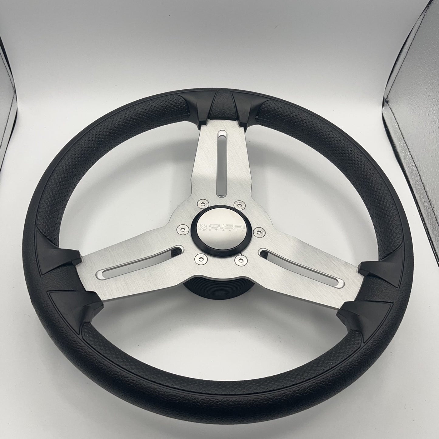 Model 15A Marine Steering Wheel Brushed Alum Spokes | Gussi Italia Cap