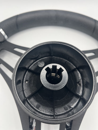 Gussi Italia Boat Steering Wheel Black Brushed Alum Spokes | Gussi Italia