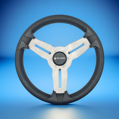 Model 15 Marine Steering Wheel Brushed Aluminum Spokes | Gussi Logo