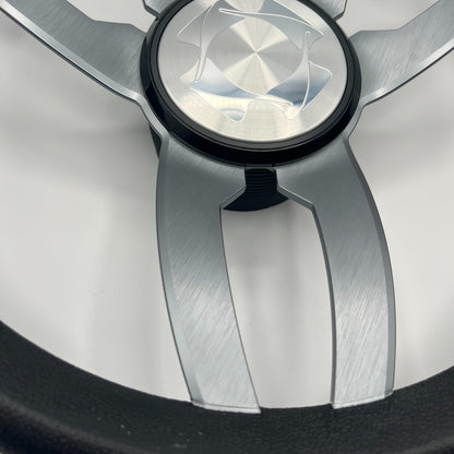 Cabrio Boat Steering Wheel Gray Brushed Alum Spoke | Stingray Boat