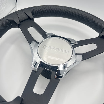 Gussi Italia Boat Model 15 Steering Wheel Black Brushed Alum Spokes | Gussi