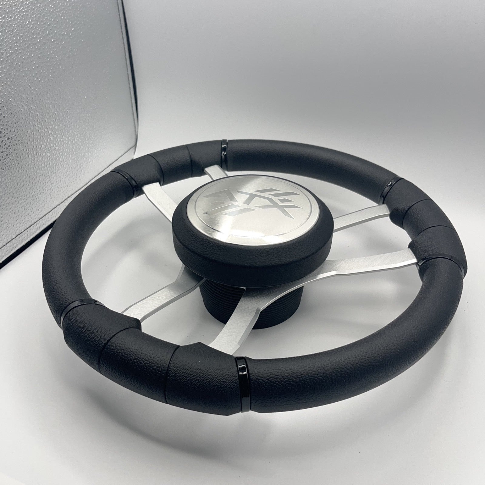 Malera Boat Steering Wheel Brushed Aluminum Spokes | ATX Boats