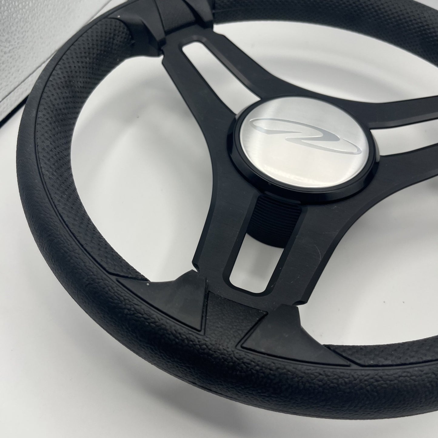 Gussi Italia Marine Steering Wheel Black Brush Metal Spokes |Regal