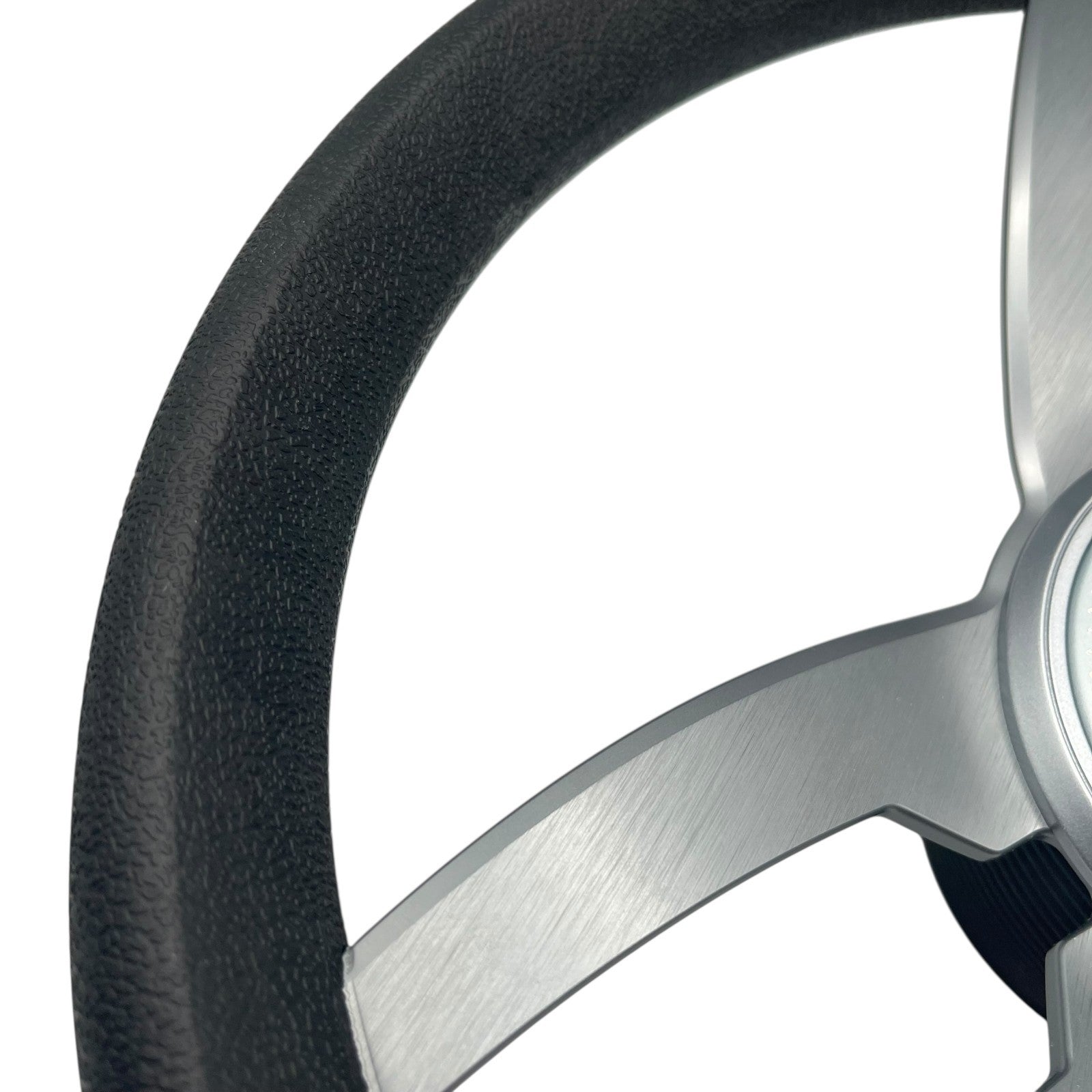 Cabrio Boat Steering Wheel Gray Brushed Alum Spoke | Starburst Center Cap