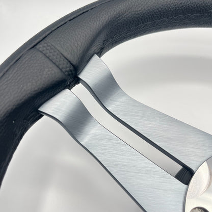 W208 Steering Wheel Gray Brushed Alum Spoke | Lowe Boats