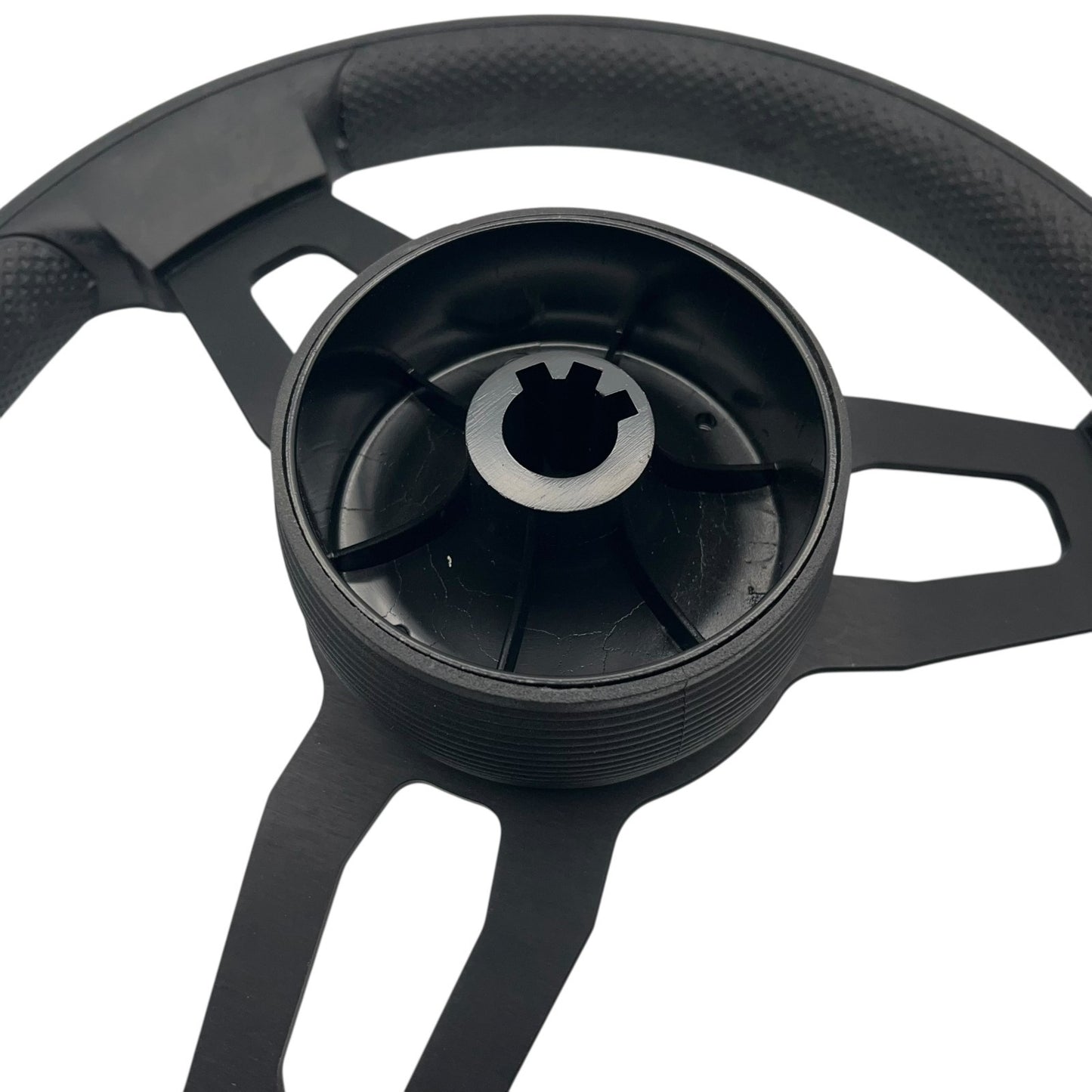 Model 15 Marine Steering Wheel Black Brushed Aluminum Spokes | SeaRay