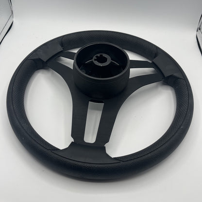 Gussi Italia Marine Steering Wheel Black Brush Metal Spokes | Manitou
