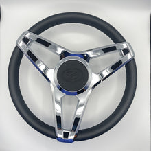 Cobalt Boat Steering Wheel Plastic Spoke Leather Stitched Rim | Cobalt Logo