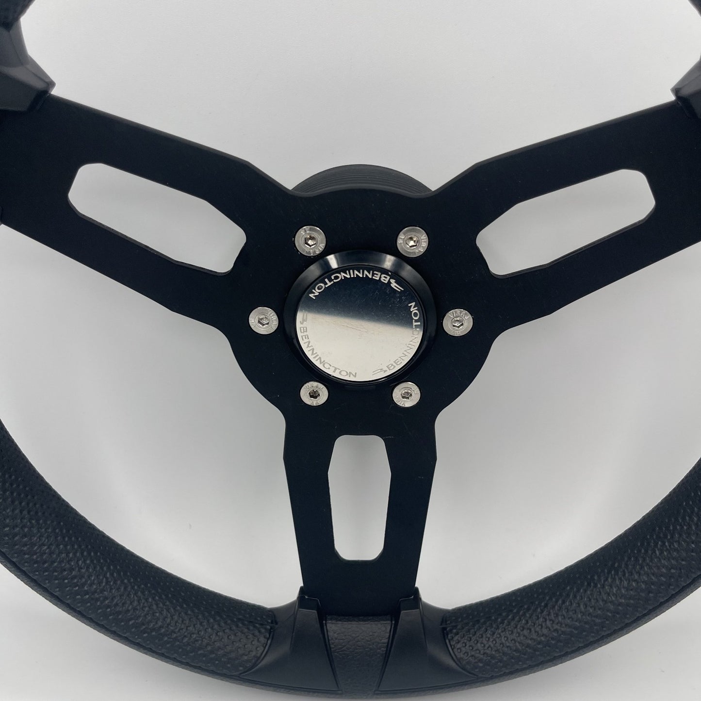 Gussi Italia Model 15 Steering Wheel Blk Brushed Alum Spokes | Bennington