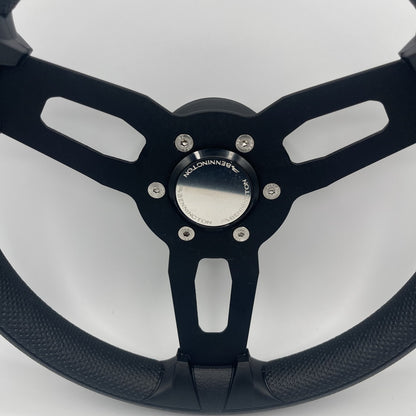 Gussi Italia Model 15 Steering Wheel Blk Brushed Alum Spokes | Bennington