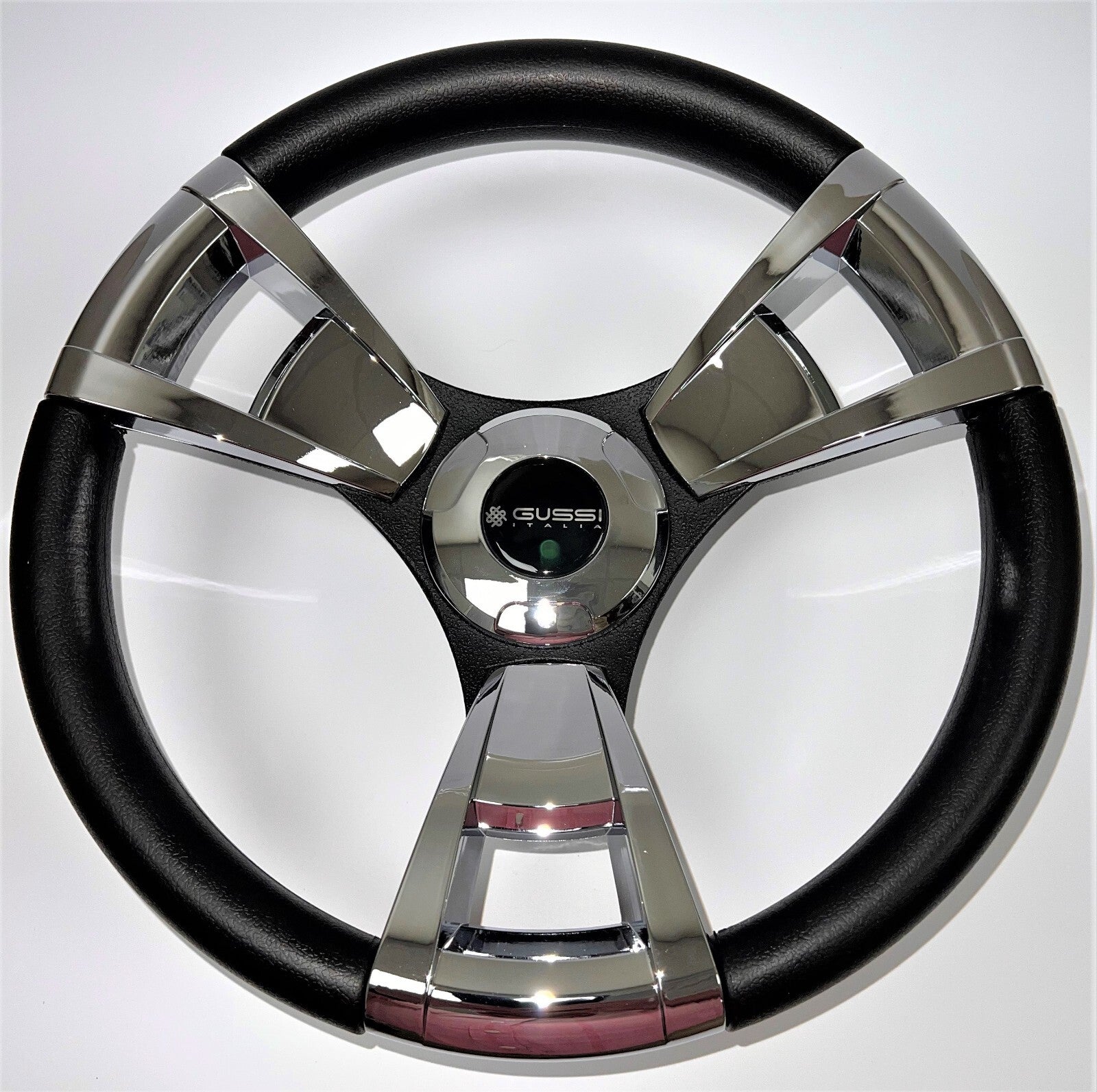 Model M13C Black & Chrome Steering Wheel fits CLUB CAR PRECEDENT Golf Cart