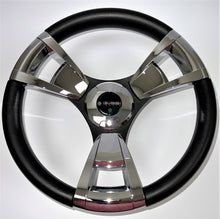 Model M13C Black & Chrome Steering Wheel fits CLUB CAR PRECEDENT Golf Cart