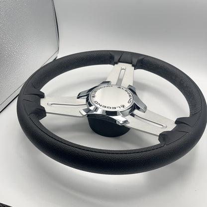Model 15 Marine Steering Wheel Brushed Aluminum Spokes | Legend Boats