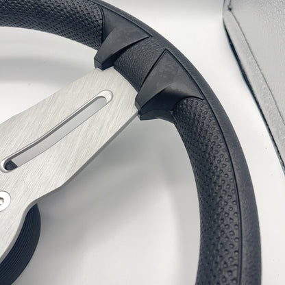 Model 15 Marine Steering Wheel Brushed Aluminum Spokes | Gussi Logo