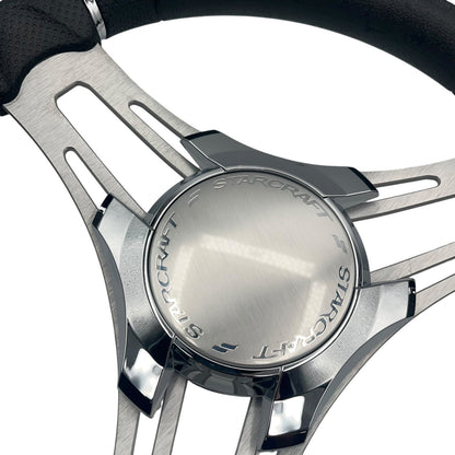 Verona Boat Steering Wheel Gray Brushed Aluminum Spokes | Starcraft Boats