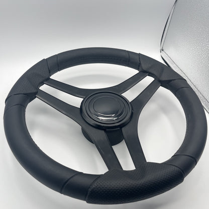 Molinara Marine Steering Wheel Black Brushed Alum Spokes | Lg Black Target