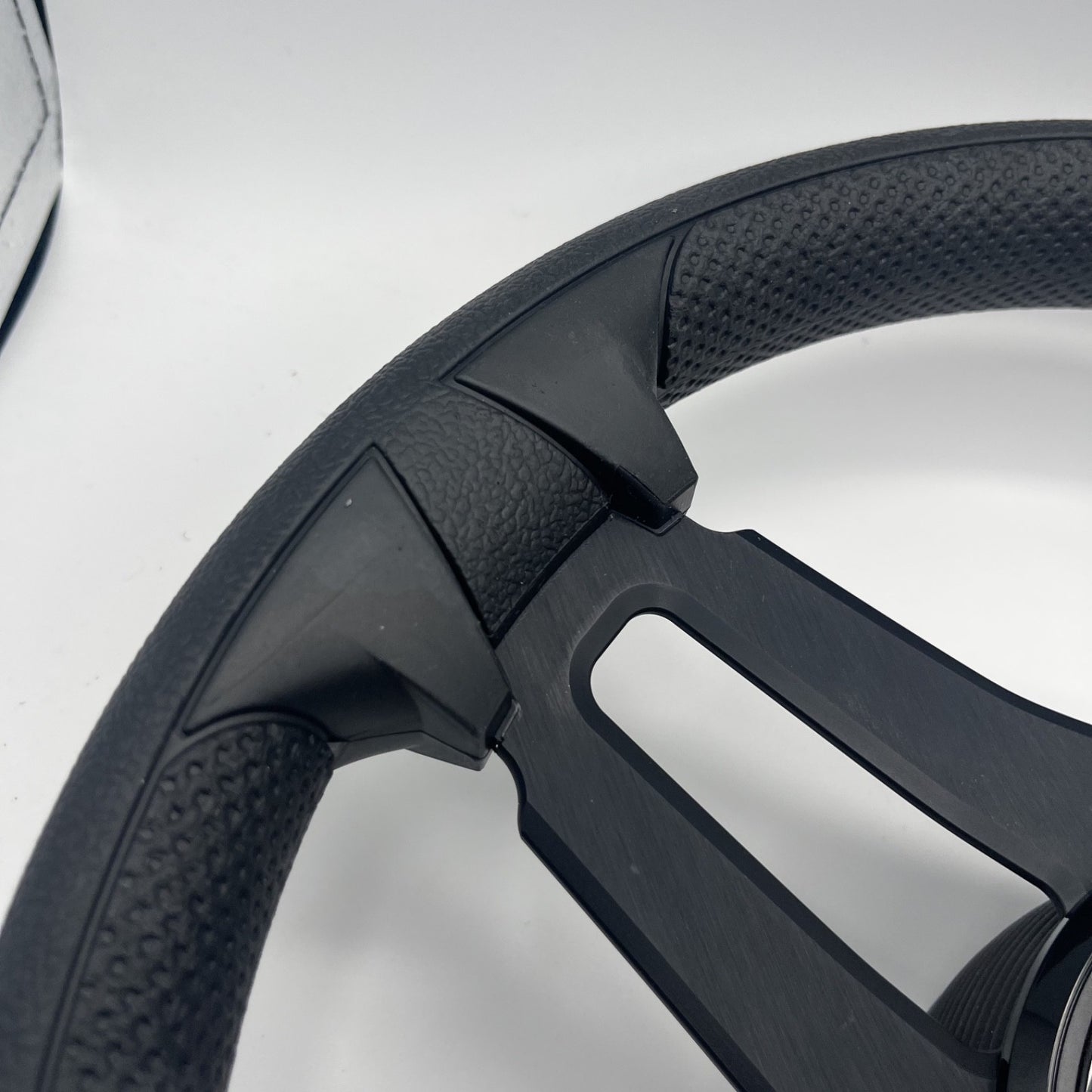 Gussi Italia Marine Steering Wheel Black Brush Metal Spokes | Lowe