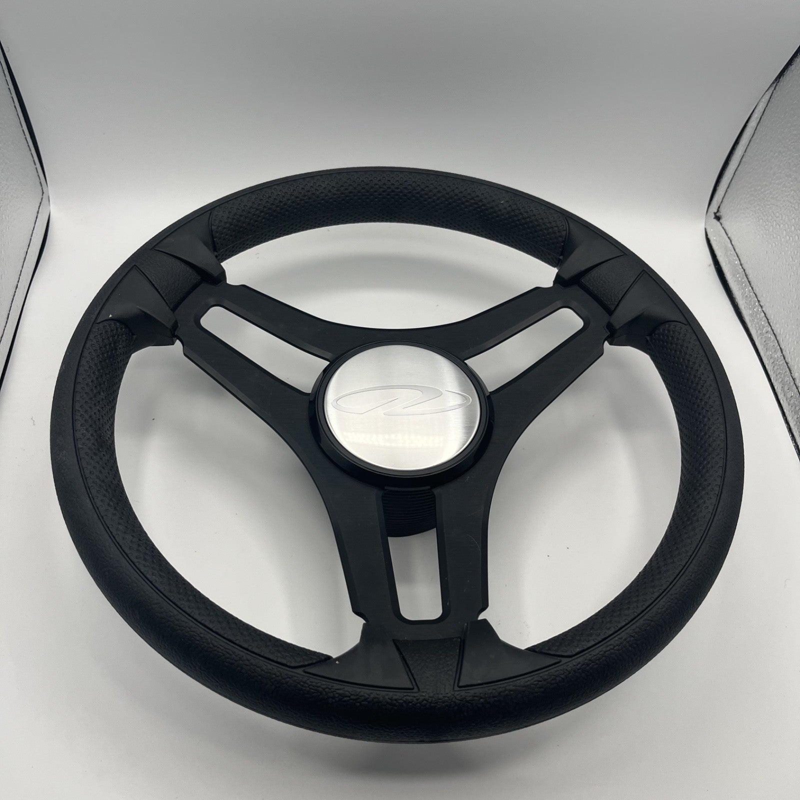 Gussi Italia Marine Steering Wheel Black Brush Metal Spokes |Regal