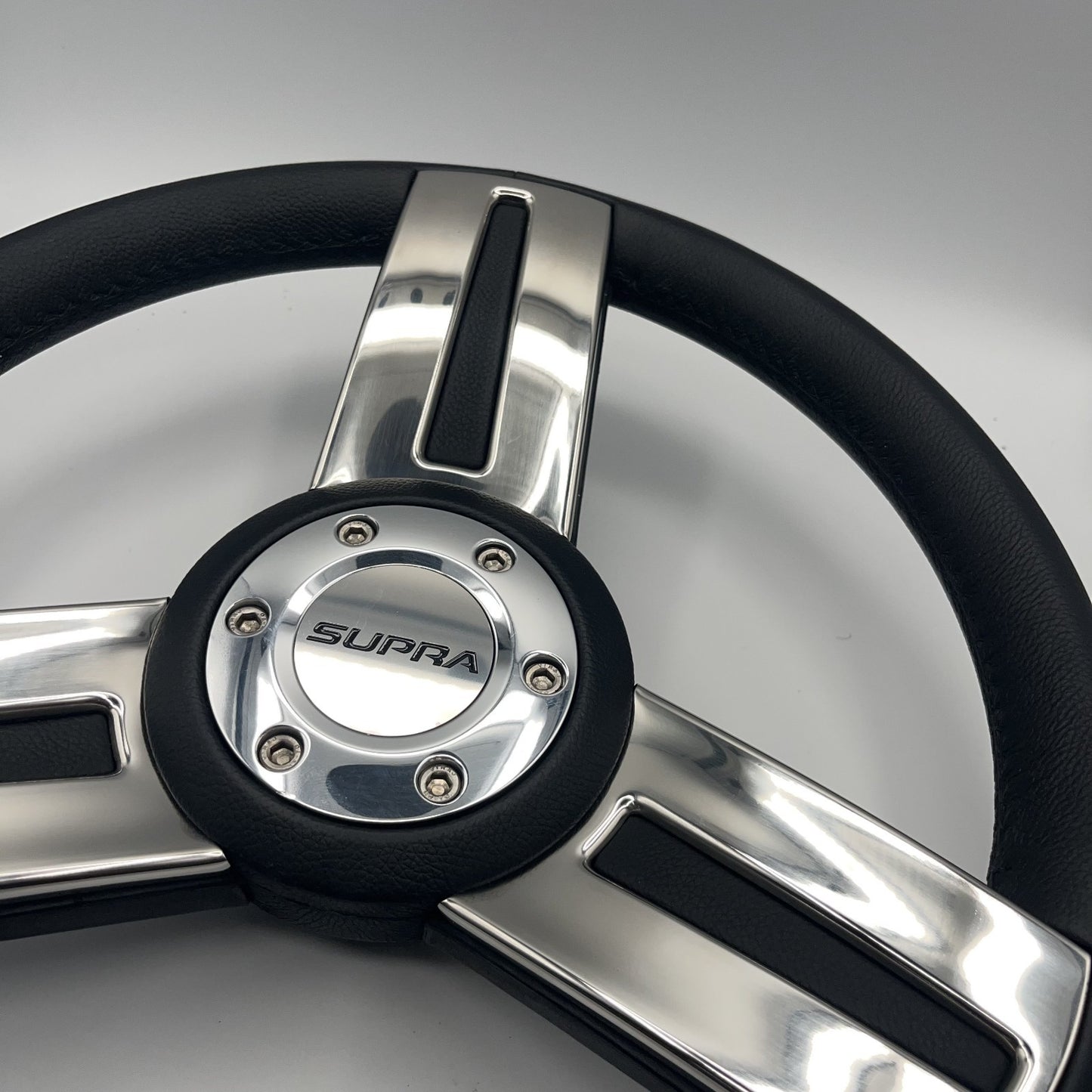Gussi Italia Marine Steering Wheel Stainless Steel Spokes Soft Touch Rim | Supra