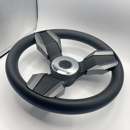 Collina Boat Steering Wheel Dark Gray Inserts - Stingray - Keyed ONLY