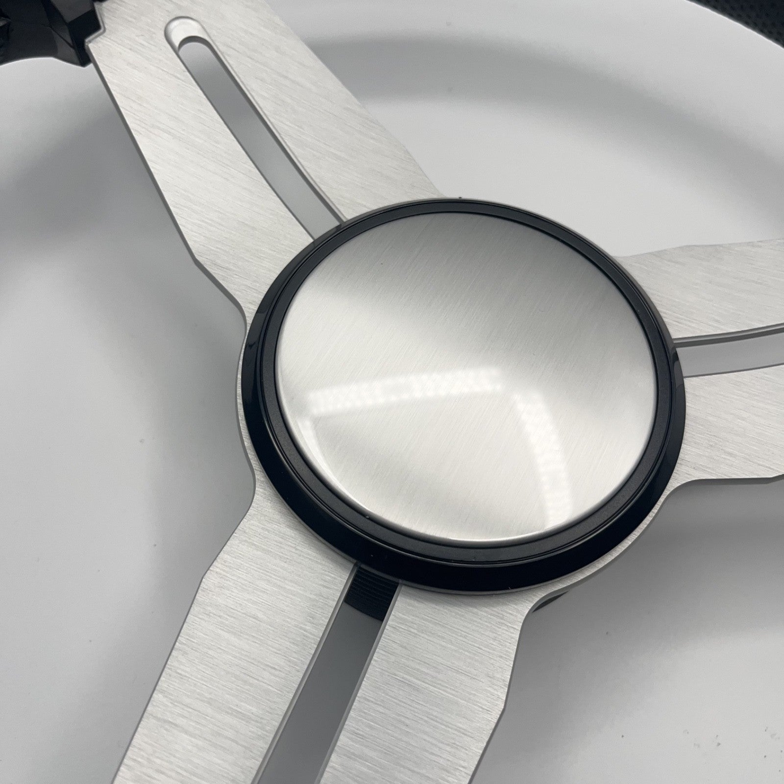 Model 15A Marine Steering Wheel Brushed Aluminum Spokes | Blank Cap