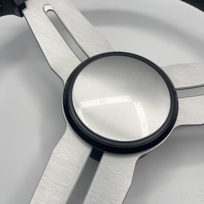 Model 15A Marine Steering Wheel Brushed Aluminum Spokes | Blank Cap