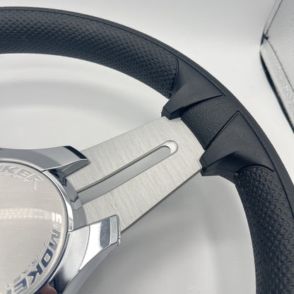 Model 15 Marine Steering Wheel Brush Alum Spokes | Smokercraft Chrome