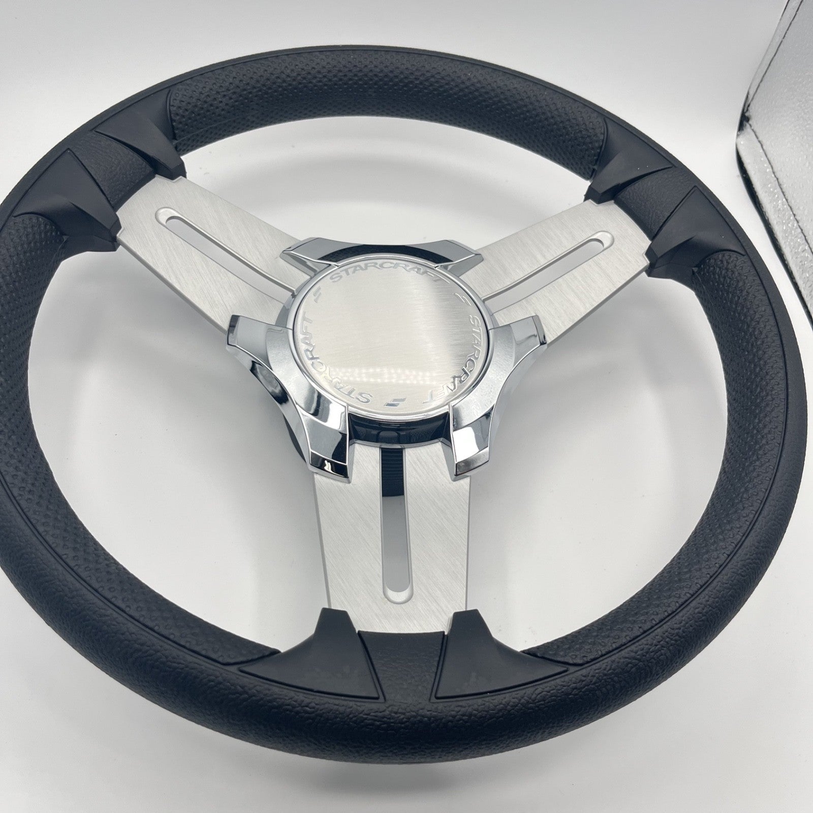 Model 15 Marine Steering Wheel Brush Alum Spokes | Starcraft Chrome