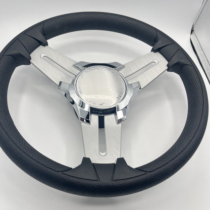 Model 15 Marine Steering Wheel Brush Alum Spokes | Starcraft Chrome