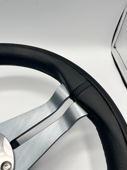 W208 Steering Wheel Gray Brushed Alum Spoke | SouthWind Deck Boats