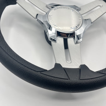 Model 15 Marine Steering Wheel Brush Alum Spokes | Smokercraft Chrome