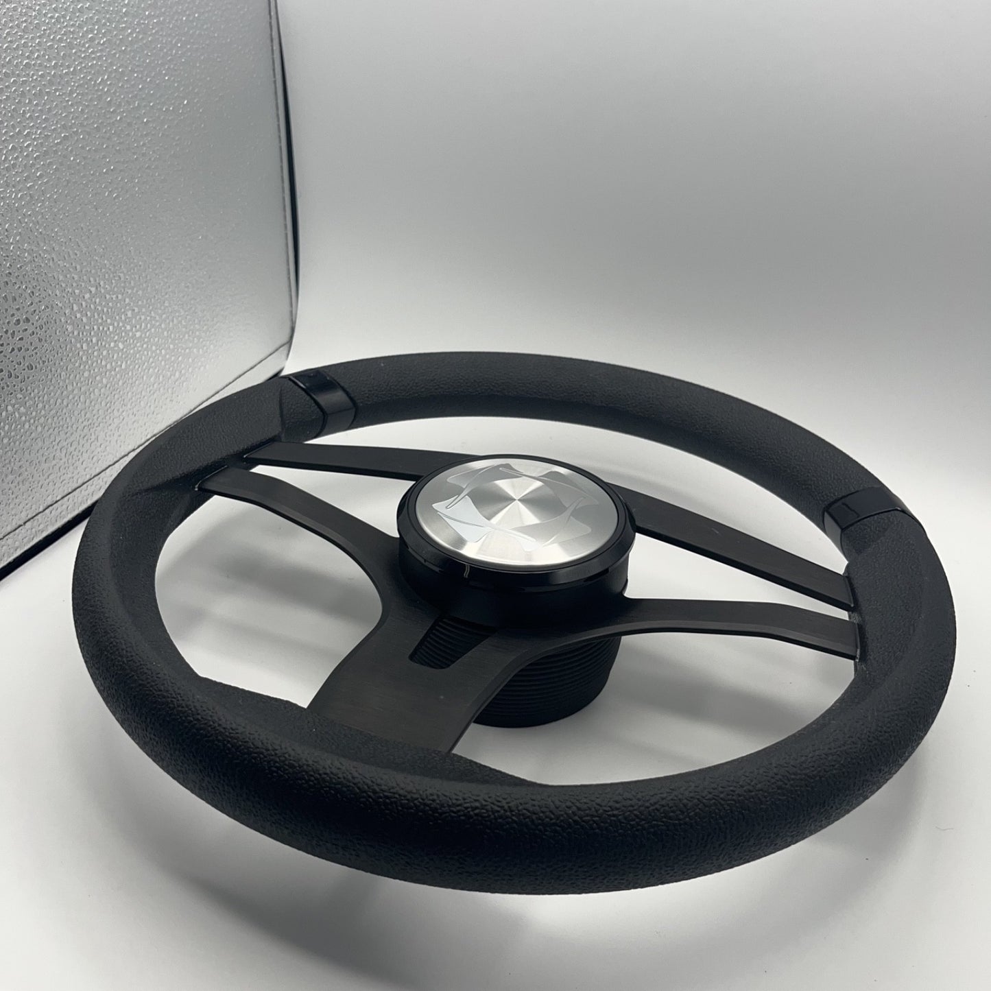 Badia Boat Steering Wheel Brushed Black Aluminum Spokes | Stingray