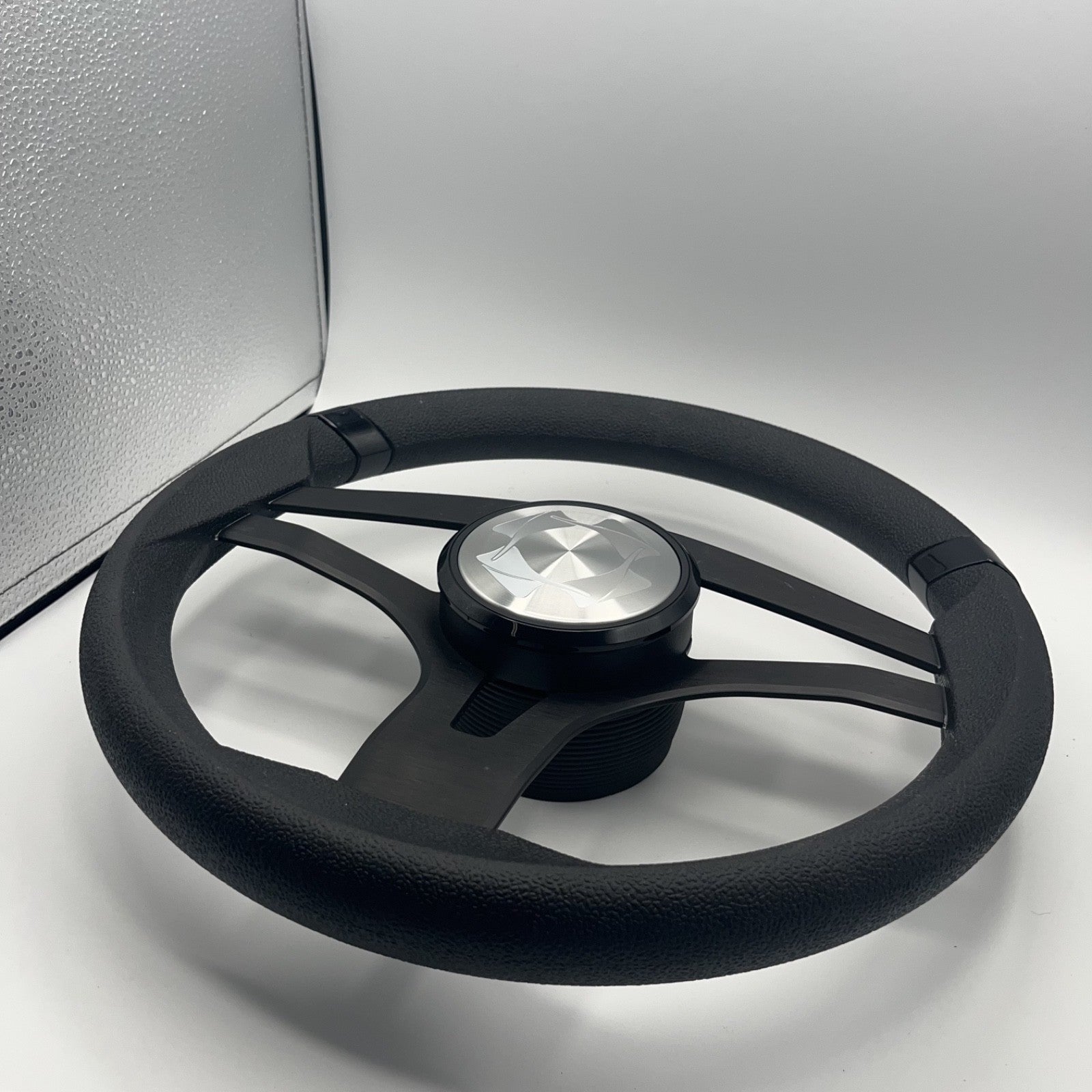 Badia Boat Steering Wheel Brushed Black Aluminum Spokes | Stingray