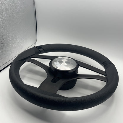 Badia Boat Steering Wheel Brushed Black Aluminum Spokes | Stingray