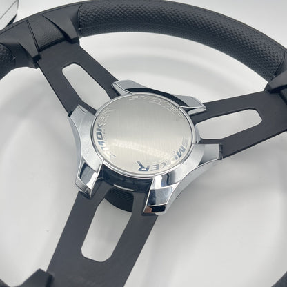 Gussi Italia Boat Model 15 Steering Wheel Black Brushed Alum Spokes | Smoker