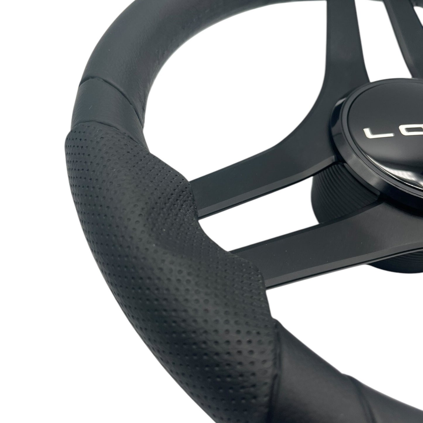 Molinara Marine Steering Wheel Black Brushed Aluminum Spokes | Lowe
