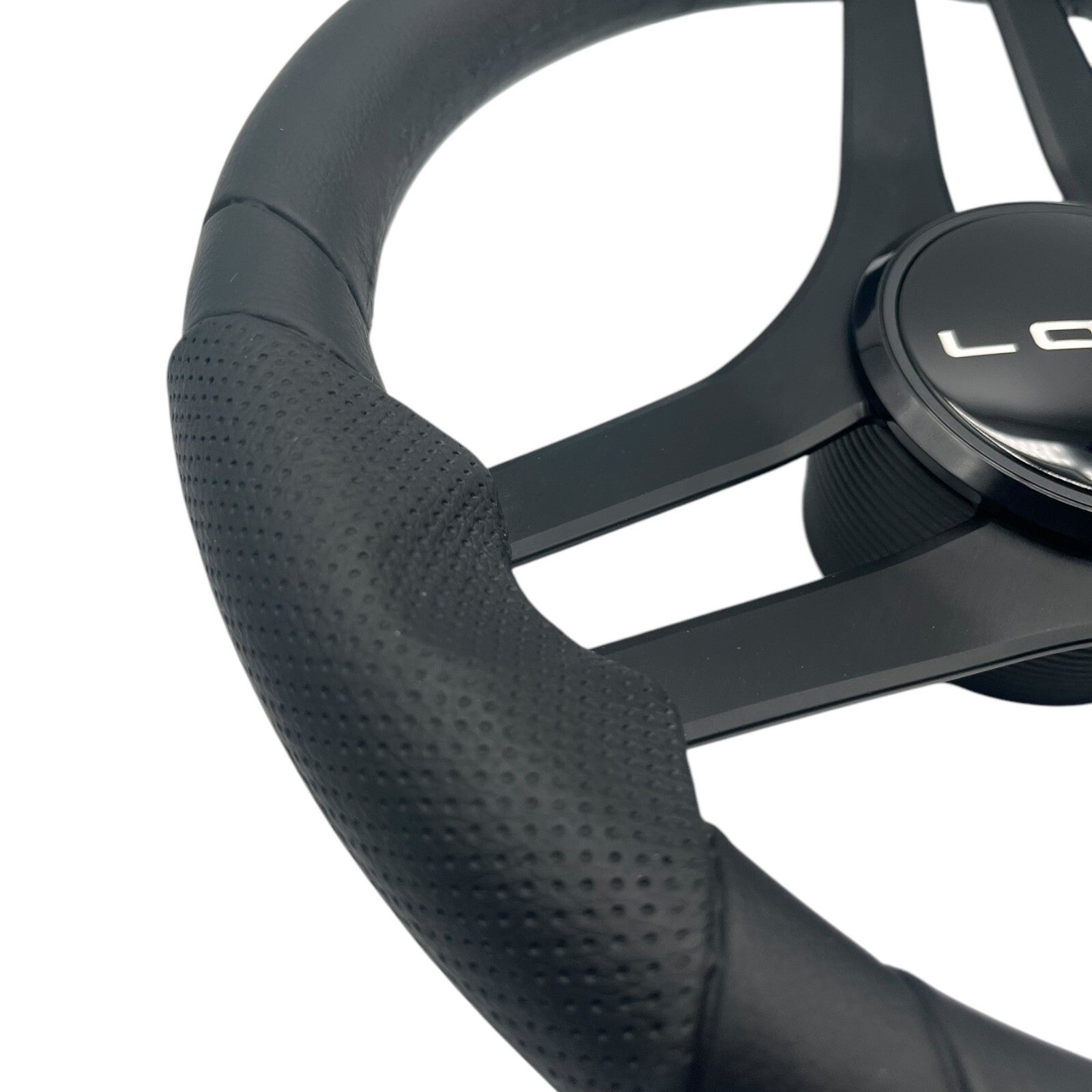 Molinara Marine Steering Wheel Black Brushed Aluminum Spokes | Lowe