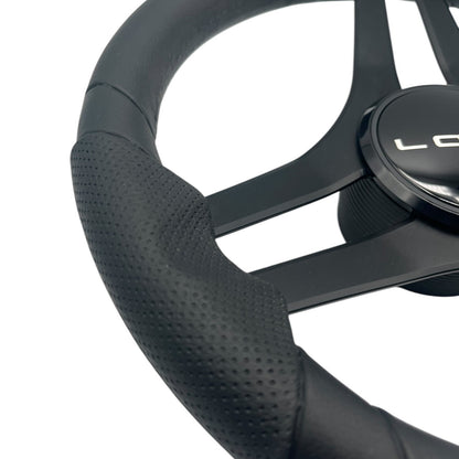 Molinara Marine Steering Wheel Black Brushed Aluminum Spokes | Lowe