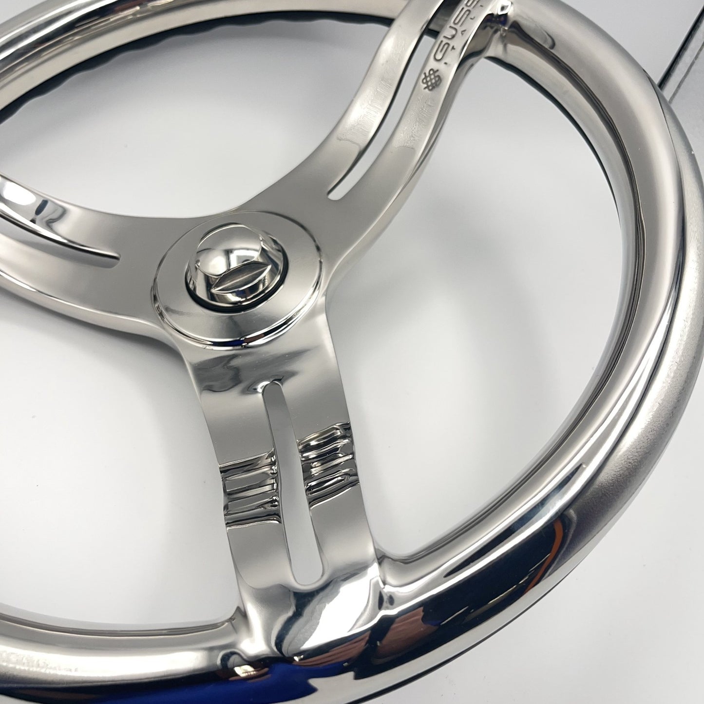 Cimbro Salt Water Boat Steering Wheel+Knob Polished Stainless Steel | Gussi