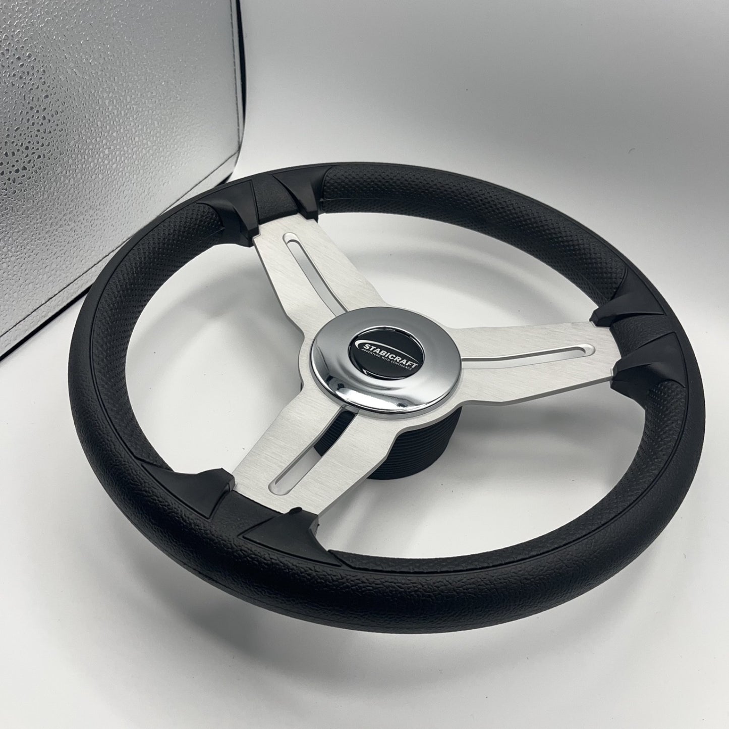 Model 15A Marine Steering Wheel Brushed Alum Spokes | Stabicraft Cap