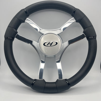 Malera Boat Steering Wheel Chrome Spokes | Harris Kayot Gray Star