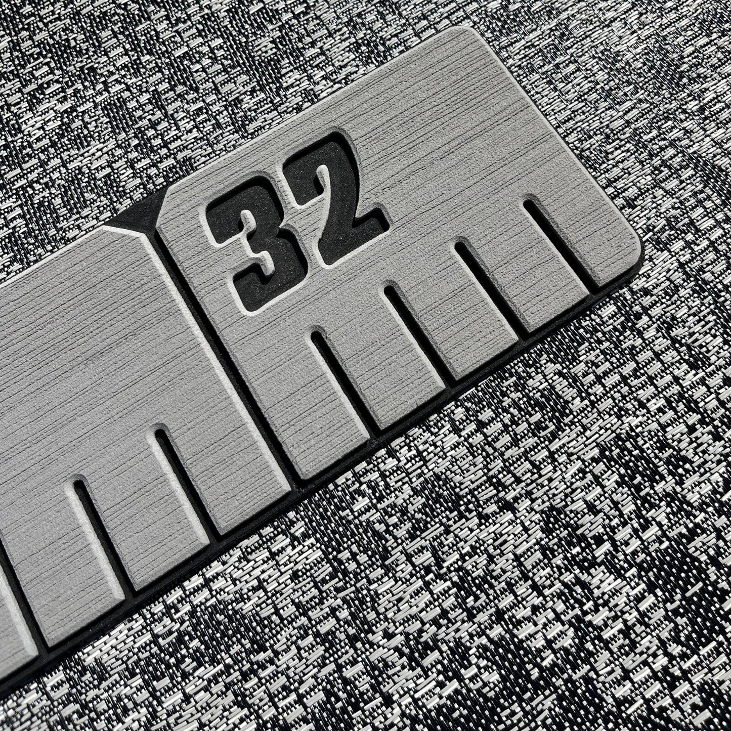 reFLEX | 36" Fish Ruler for Boats | Phoenix Grey over Aphotic Black - Routered