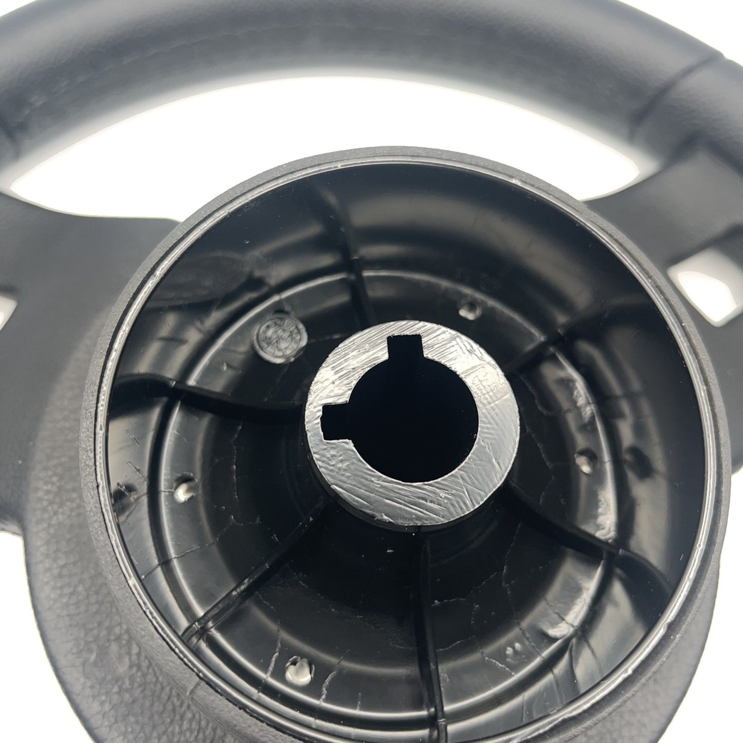 Gussi Italia Black Model 702 Steering Wheel | Monterey Boats Logo