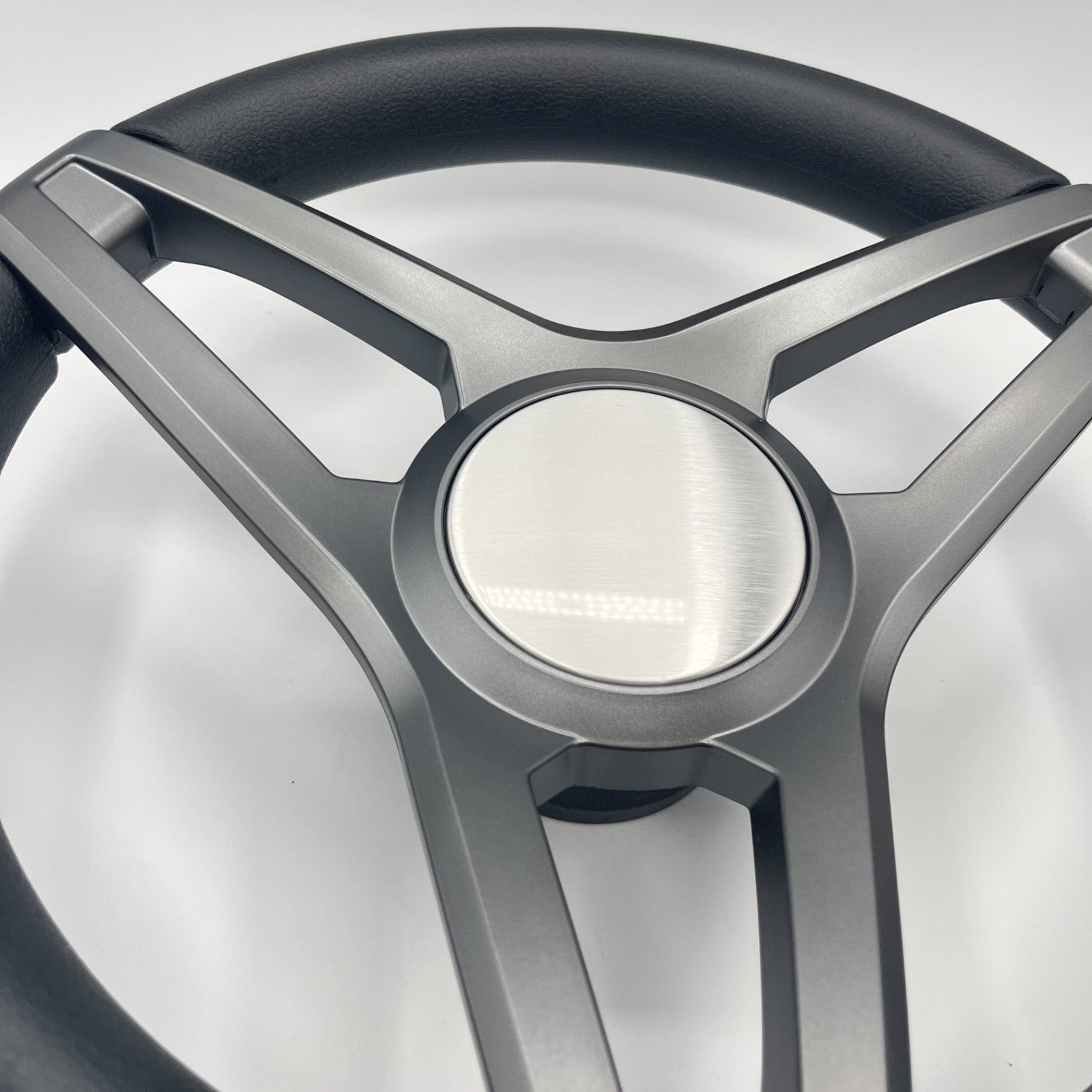 Molino Gray w/Soft Touch Urethane Rim Boat Steering Wheel | Plain