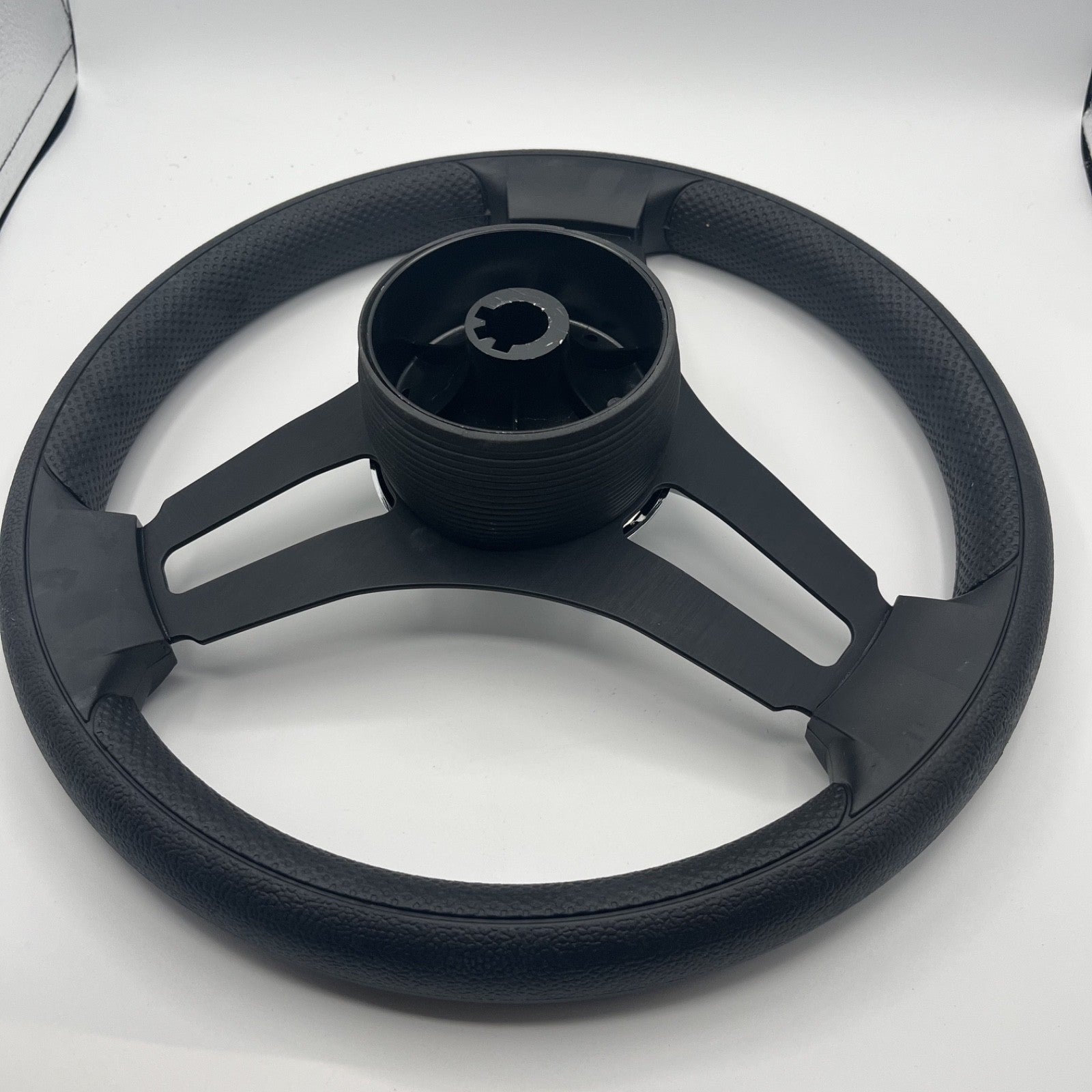 Gussi Italia Marine Steering Wheel Black Brush Metal Spokes | Gussi Logo