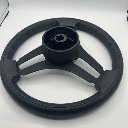 Gussi Italia Marine Steering Wheel Black Brush Metal Spokes | Gussi Logo